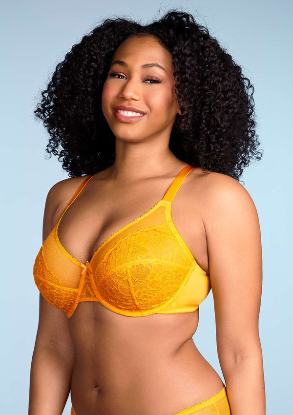 HZA Unlined Non-padded Lace Underwire Bra